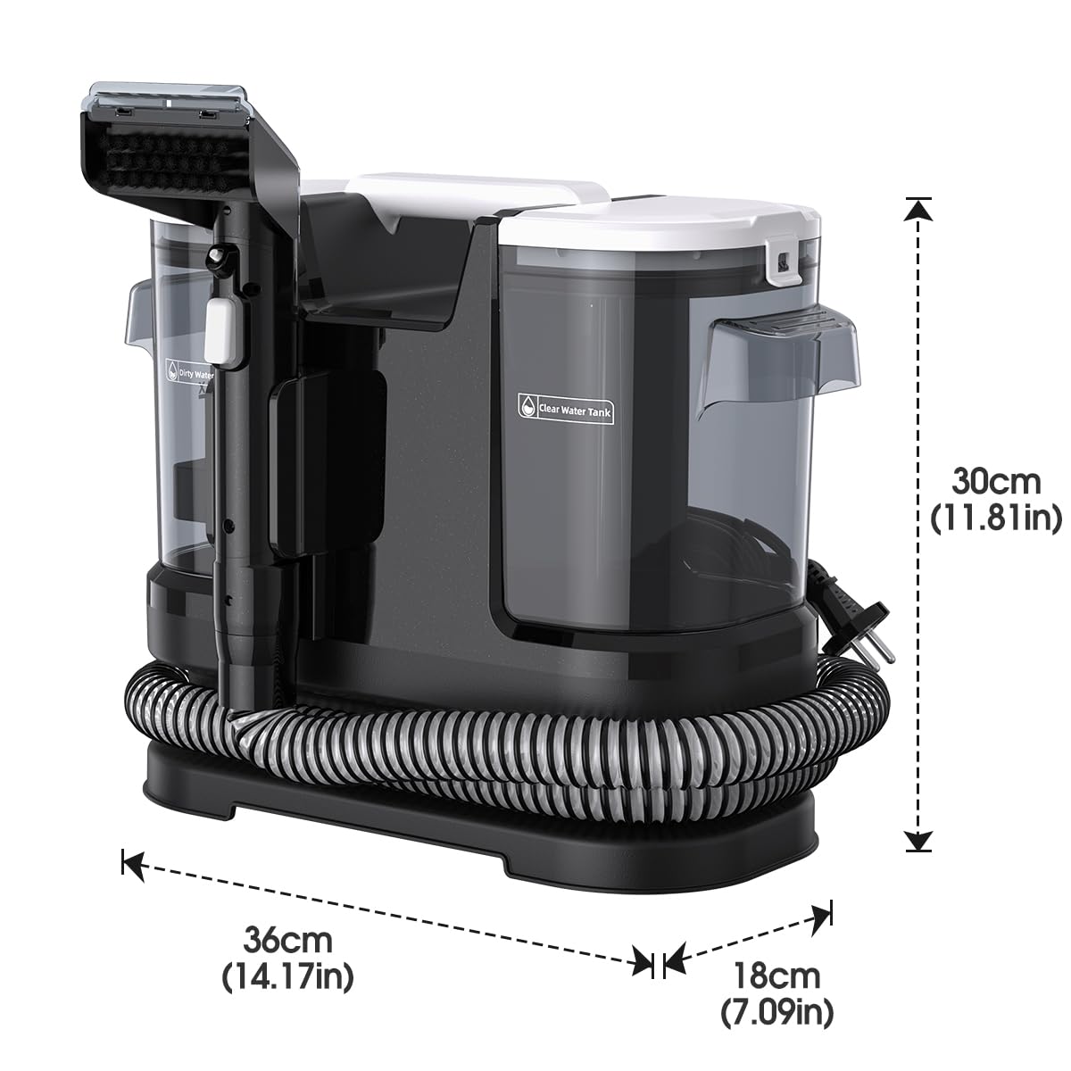 odkurzacz do plam, odkurzacz do dywanów i tapicerki z mocnym silnikiem 600 W i 15 kPa silnego ssania, przenośny odplamiacz idealny do sof, dywanów, schodów, materacy i foteli samochodowych