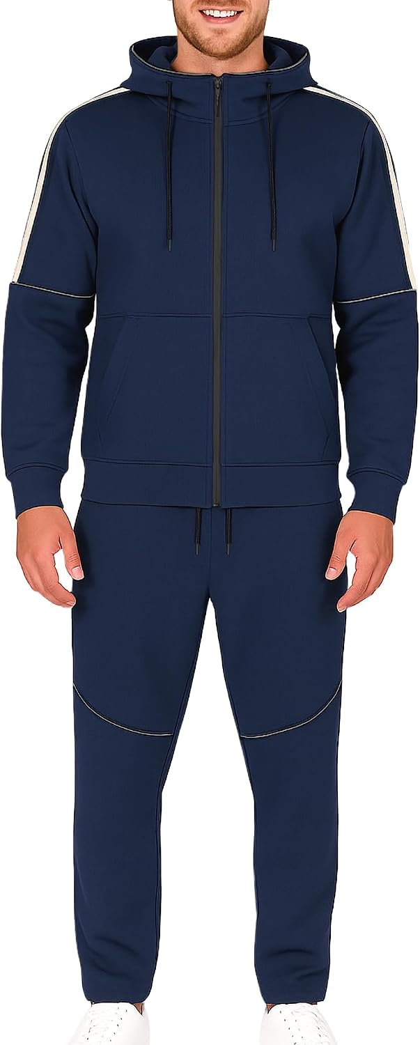 RND Men’s Tracksuit Set – Zip-Up Hoodie & Joggers, Athletic Fit, Breathable Performance Fabric, Gym Sweat Suit