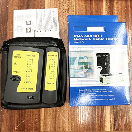 RuleaxAsi Testador de cabo de rede USB RJ45 profissional testador de rede LAN detector e rastreador