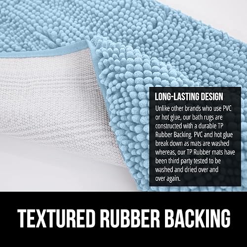 Vista 427 de Gorilla Grip - Tapete de baño de 30” x 20”, de felpilla gruesa, suave y absorbente, secado rápido, de microfibra, con reverso de caucho, para piso