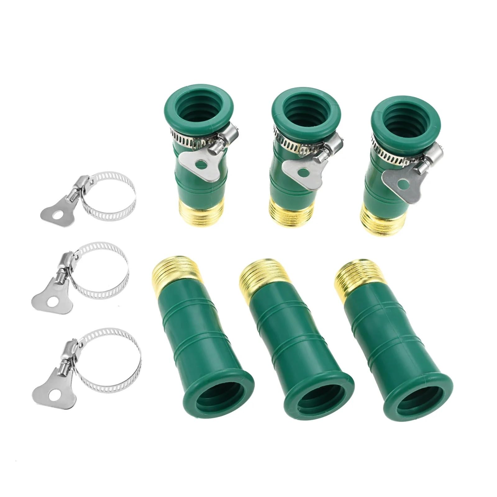 Manguera de agua para grifo, 6 uds., con abrazaderas, compatible conector accesorio para fregadero 3/4 ", jardín, cocina, baño, Camping, Rv