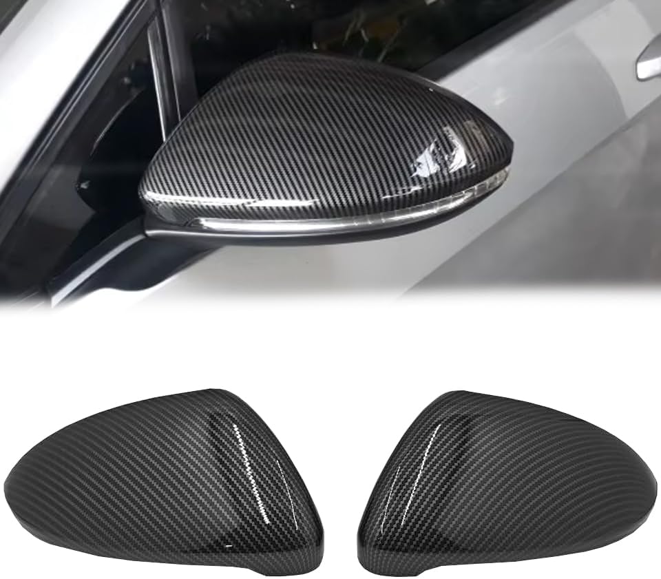 1 paio di coperture per specchietto retrovisore per VW Golf 7 MK7 MK7.5 GTI R GTE GTD 13 – 20 coprispecchietti retrovisori (fibra di carbonio)