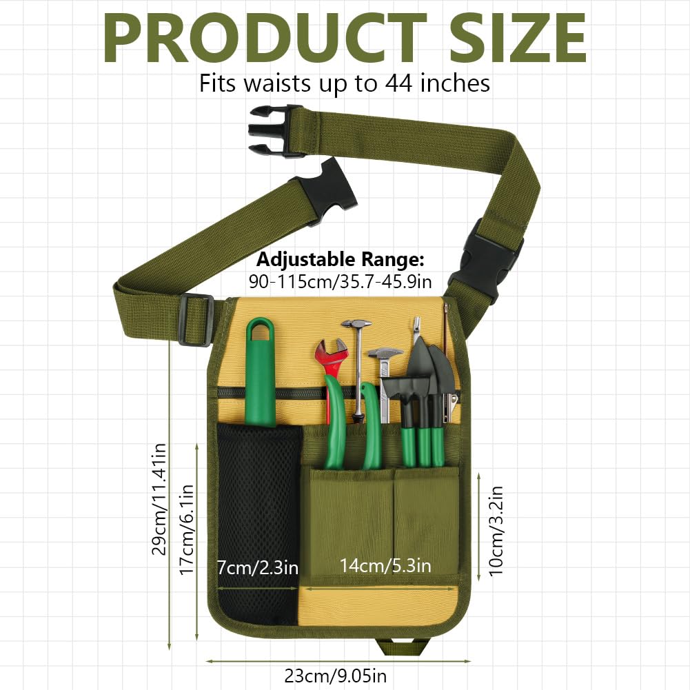 Aucuu Garden Tool Belt Bag, Adjustable Waist Bag, Portable Waterproof Gardening Belt Tool Pouch for Gardeners Carpenters - Image 2