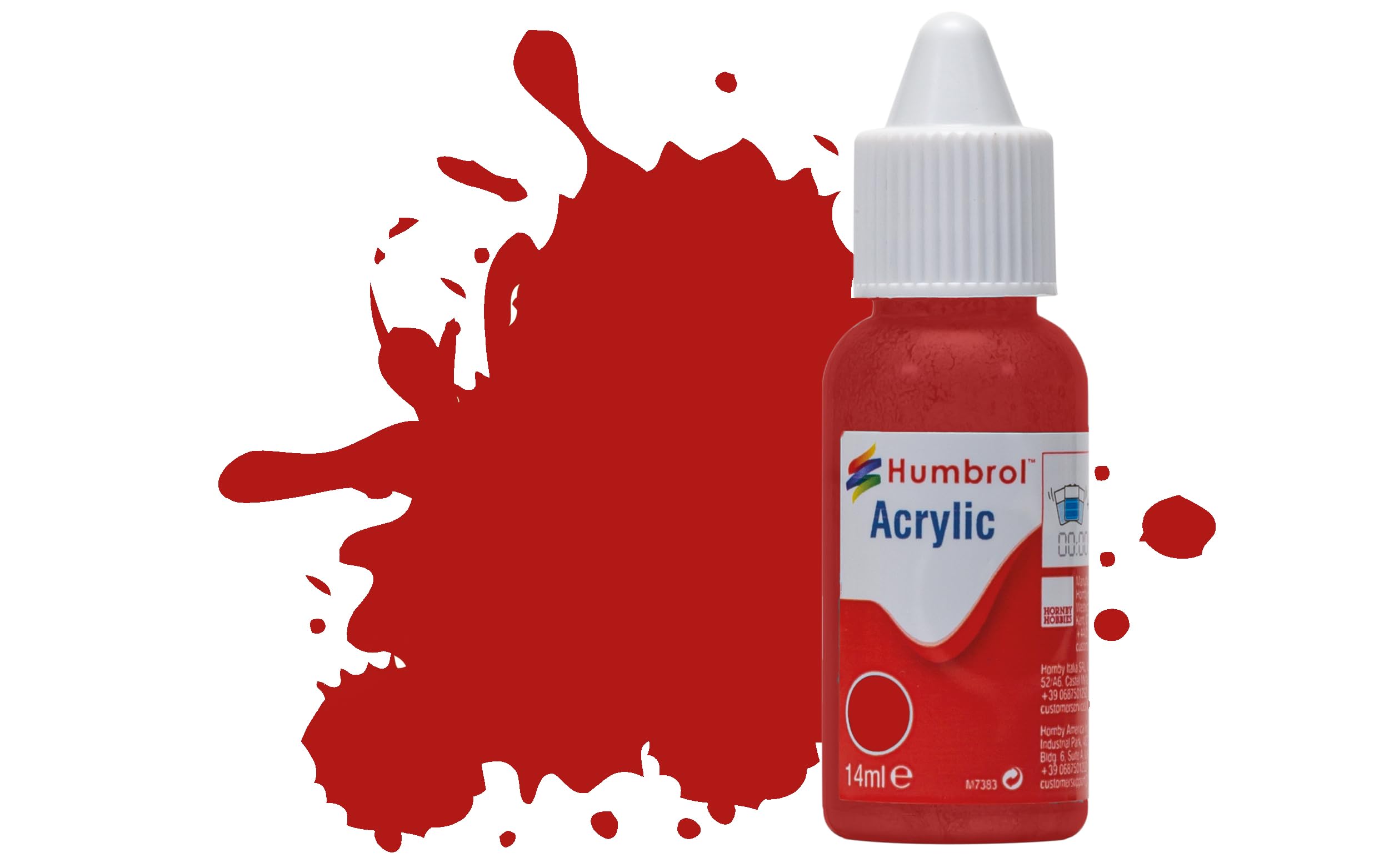 Humbrol Acrylic Paint - DB0153 No 153 Insignia Red - Matt (14 ml) - Model Craft Paint, Acrylic Paint for Models such as Vehicles, Planes, Diecast Figures and More - Artist Quality Modelling Paint