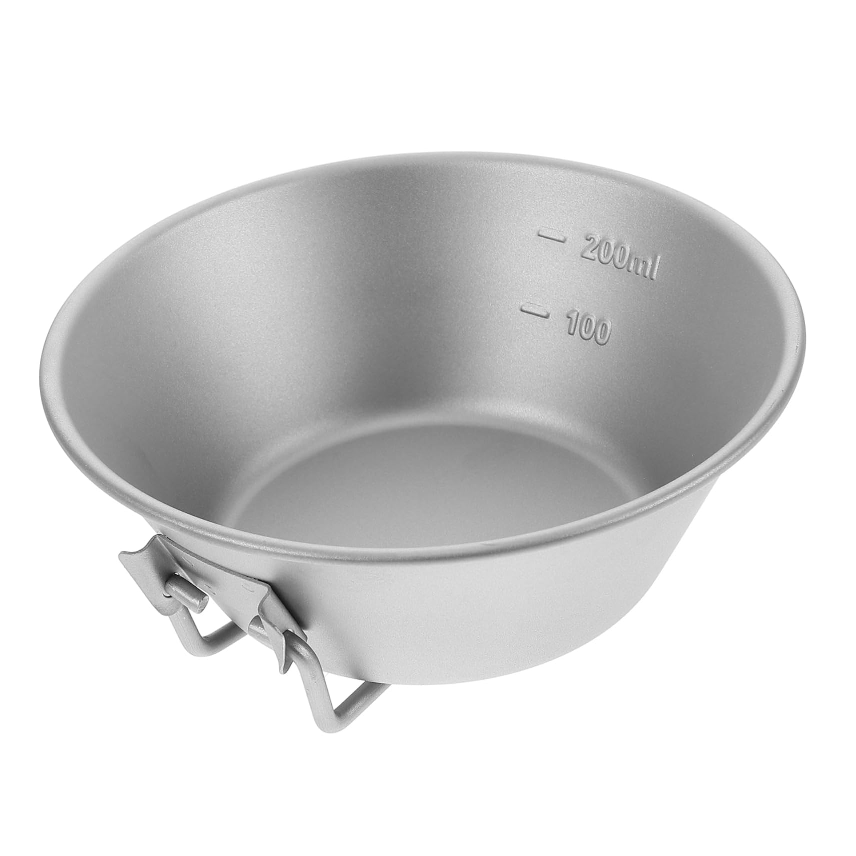 Garneck Compact Portable Titanium Bowl with Foldable Handle for Outdoor Camping Hiking and Picnics Durable Easy to Clean Condiment Bowl for Travel and Backpacking