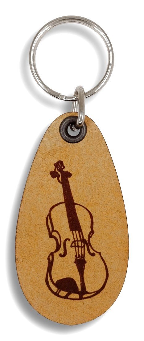 ForLeatherMore - Violin - Fiddle - Genuine Leather Keychain - Music Keychains