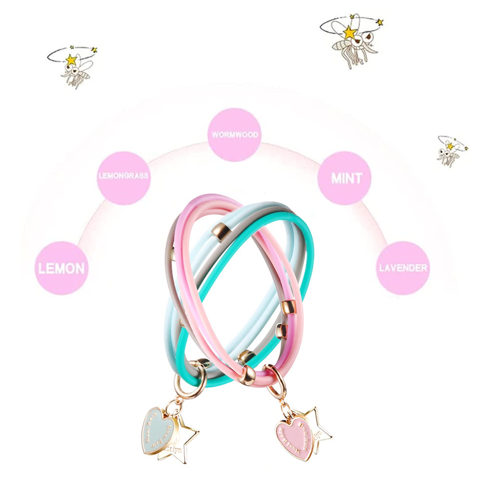 pulseras repelentes de mosquitos 2 Pieza Pulsera antimosquitos bandas repelentes de insectos pulseras impermeables antiinsectos inofensivos para el Cuerpo