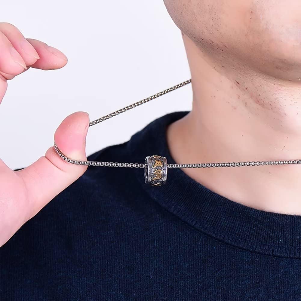Tibetan Buddhism Meditation Pendant Stainless Steel Om Mani Padme Hum Buddhist Mantra Prayer Wheel Necklace - Image 2
