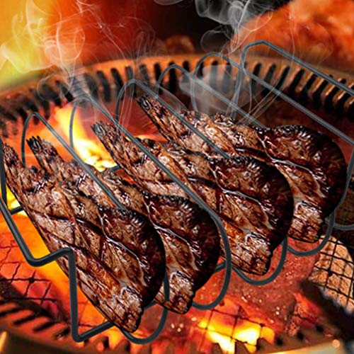 BESPORTBLE Churrasqueira Churrasqueira Grelha Antiaderente Suporte para Assar Churrasco de Ferro Sup