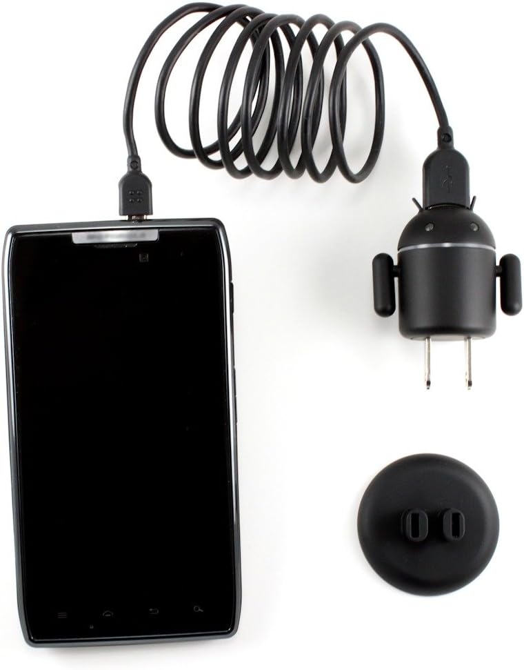 Andru Android Robot USB Cell Phone Travel Charger- Retail Packaging - Dark Edition