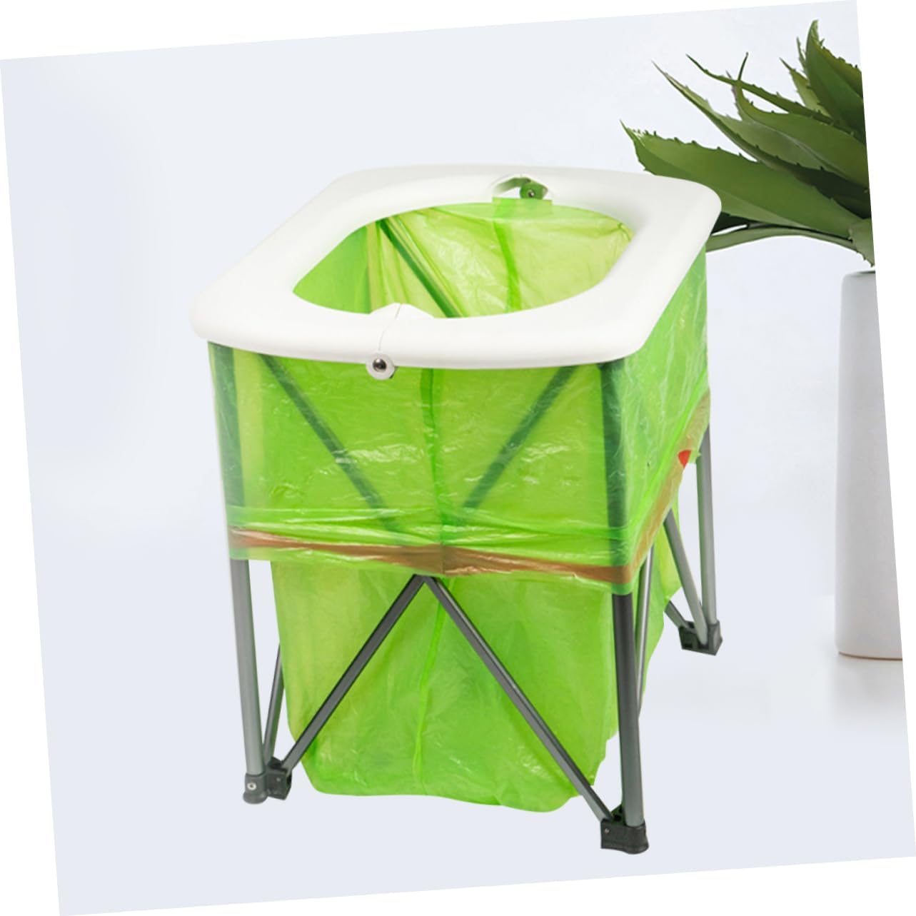 Totority Portable Folding Toilet for Camping and Hiking Multi-Functional Emergency Outdoor Toilet Lightweight Design Easy to Assemble and Disassemble White