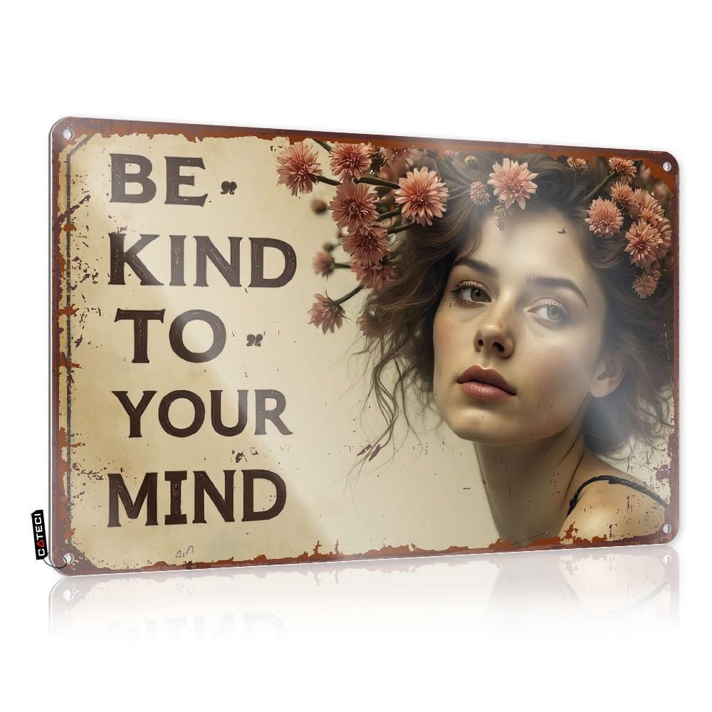 Tin Metal Sign Artwork Custom Tin Sign, Gift Fade Resistant Be Kind To Your Mind. For Home Kitchen | Adorable Vintage Decor For Ranch Party(30X40CM)
