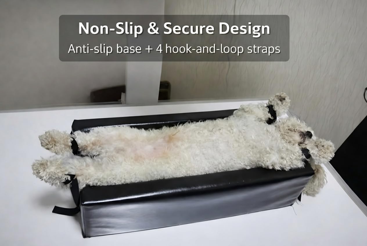 Pet Ultrasound Positioning Pad for Veterinary Use – Anti-Slip Foam Immobilizer Mat for Dogs and Cats – Ideal for Ultrasound, X-Ray, and Diagnostic Imaging Procedures (Small: 21.6"L x 10.2"W x 6.7"H)