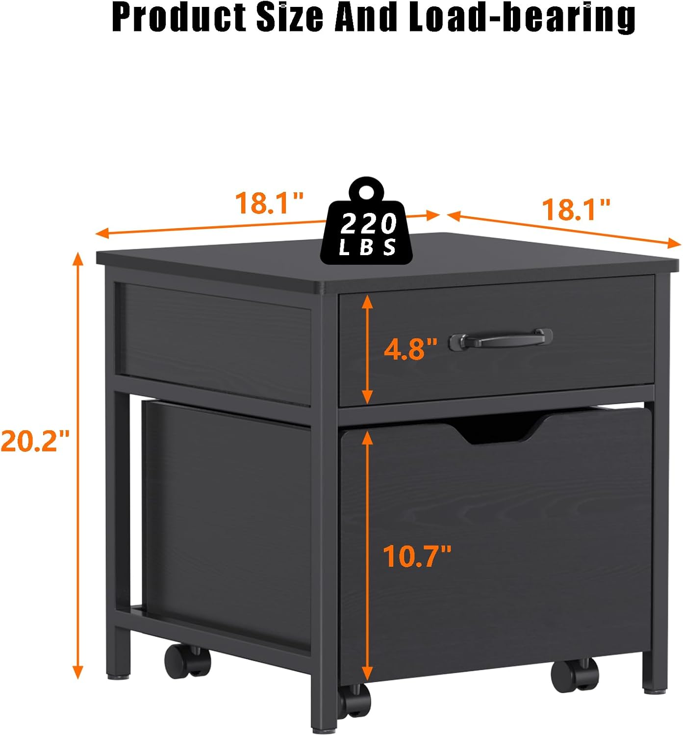 GDLF Mini Fridge Stand with Storage, 18.1" Compact Mini Fridge Cabinet Table with 220LBS Capacity Tabletop for Dorm, Apartment,Office, Bedroom
