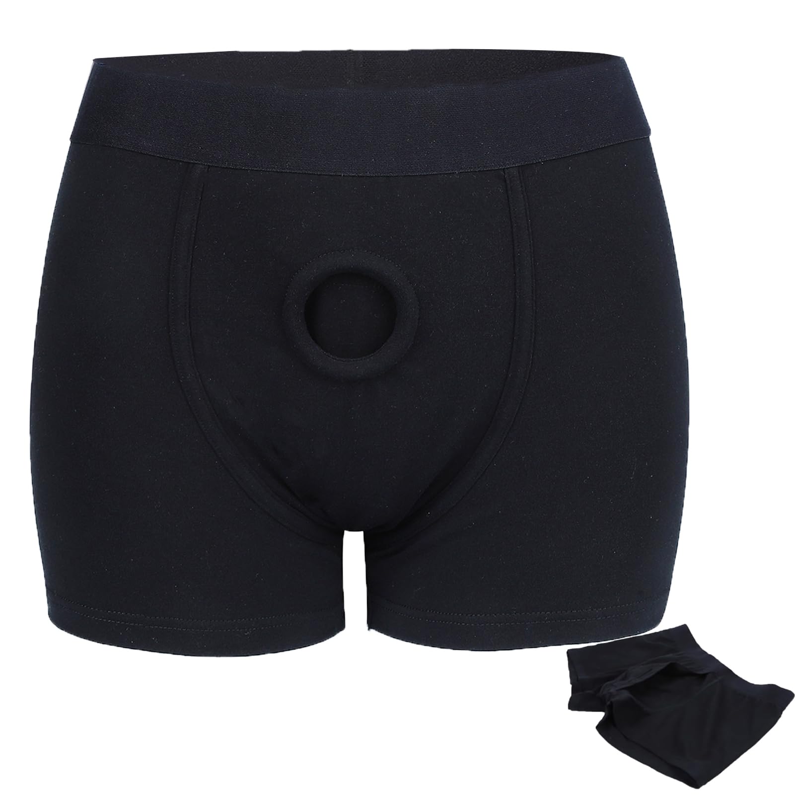 Lacnuopao Strap on Underwear Harness, Strapon Harness Strapon Strapless Strap on Boxer Strap ons Brief Panties, Black, XXL