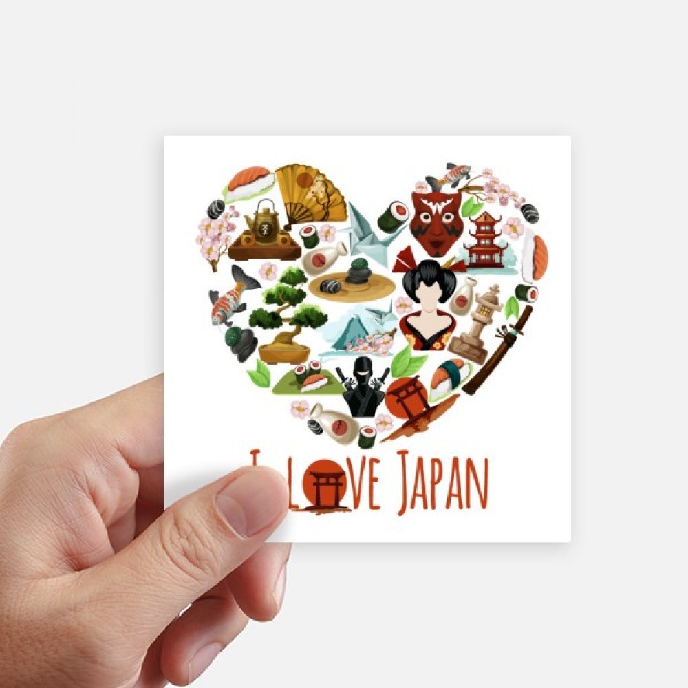 DIYthinker I Love Japan Sushi Illustration Sticker Square Waterproof Stickers Wallpaper Car Decal
