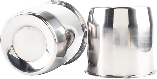 2 tapas centrales de acero inoxidable de 5.15 pulgadas para rueda de remolque, orificio de 5.15 pulgadas, 4.92 pulgadas de alto, para camión, SUV,