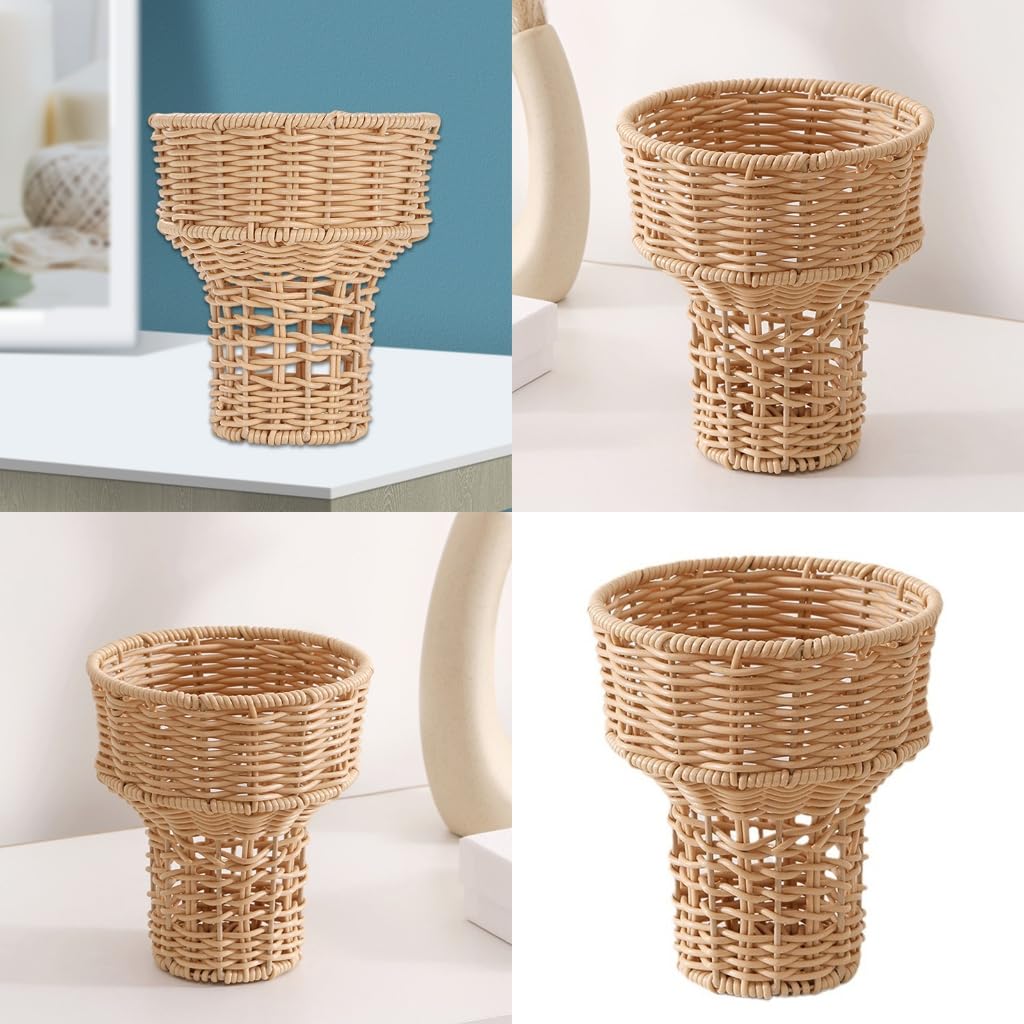 Elegant Ice Cream Shape Flower Basket Decorative Bouquet Holder Multifunctional Woven Basket for Family Outings