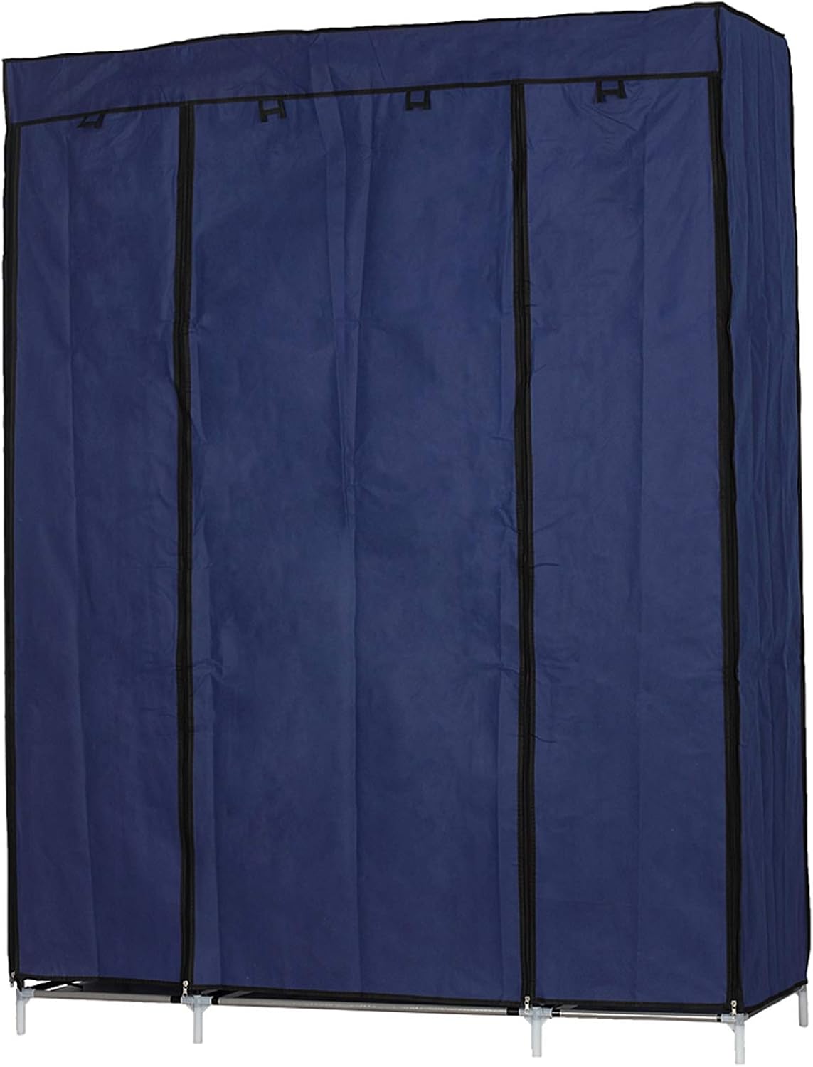Portable Closet Large Wardrobe Closet Clothes Storage Organizer with Metal Shelves and Dustproof Non-Woven Fabric Cover