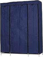 Vista 11 de 67" Portable Wardrobe Closet, Wardrobe Closet for Hanging Clothes with 2 Hanging Rods, 12 Clothes Storage Organizer Shelves, Non-Woven Fabric Grey