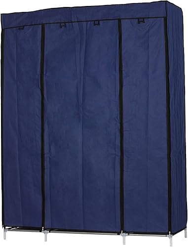 Vista 11 de 67" Portable Wardrobe Closet, Wardrobe Closet for Hanging Clothes with 2 Hanging Rods, 12 Clothes Storage Organizer Shelves, Non-Woven Fabric Grey