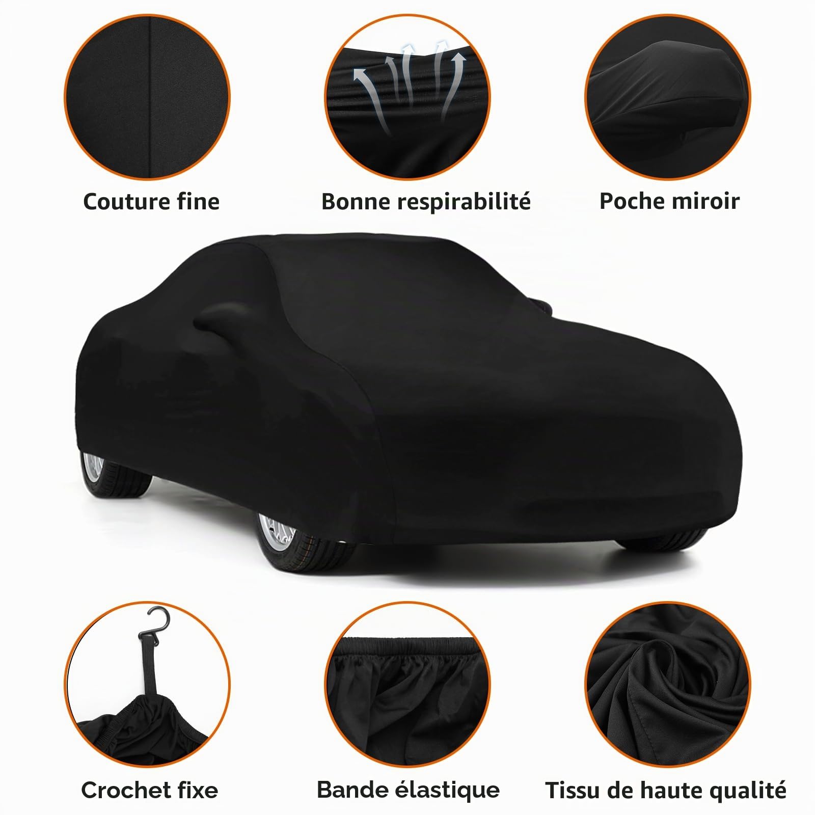 Housse de Voiture Interieur pour Ford Mustang 2005-2024, en Satin Doux, Extensible, Respirante, Protection Contre la Poussière, pour Garage Souterrain, Exposition de Voiture