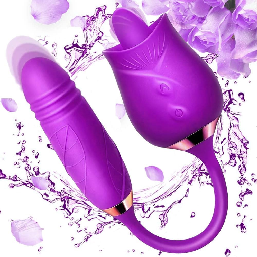 Generic The New Rose 2 in 1 Adult Tool Waterproof Modes Toy Electric Function Machine Party Birthday Gifts-US in Stock.rSC1518, Purple