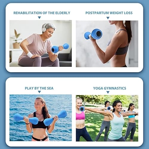Miniatura 4 de Mancuernas de ejercicio acuático, 1 par de mancuernas de espuma para ejercicio aeróbico acuático, resistencia para adultos y principiantes, equipo