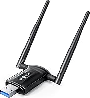 Nineplus WiFi 6 USB Adapter 1800Mbps AX1800 Dual Band for PC Laptop - USB 3.0 Dongle 2x5dBi Antennas Win10/11