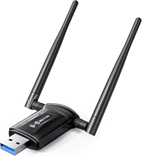 Nineplus WiFi 6 USB Adapter 1800Mbps AX1800 Dual Band for PC Laptop - USB 3.0 Dongle 2x5dBi Antennas Win10/11
