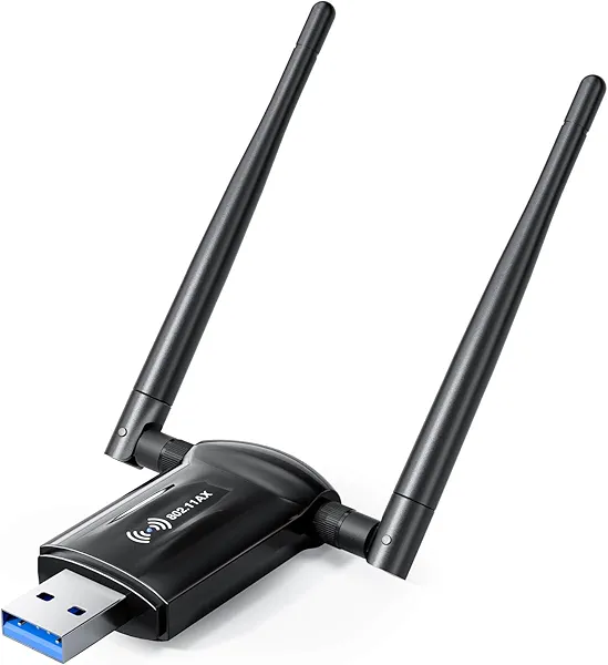 USB WiFi Adapter for Desktop PC - Nineplus 1800Mbps 5.8G/2.4G Wi-Fi 6 USB 3.0 Wireless Adapter with 2x5dBi Antenna WiFi Dongle for Desktop PC Laptop 802.11ax Internet Network Card for Win11/10