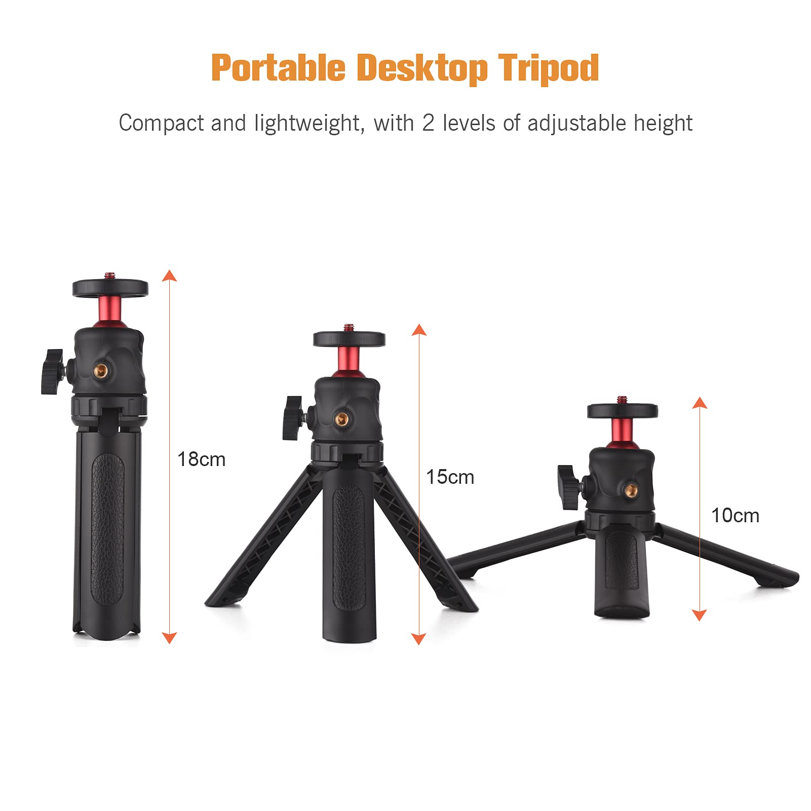Andoer Kit video multifunzionale per smartphone, include supporto universale per treppiede per telefono con doppio supporto per telefono, 4 supporti per scarpe fredde + treppiede da tavolo per Vlog