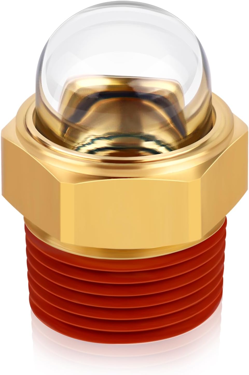 Compressor Sight Glass, 1/2'' NPT Sturdy Brass Clear Dome Bulb Sight Gauge, Oil Level Site Glass, Tank Level Indicator Plug Window, Perfect Replacement for Air Compressor、Pump、Tank
