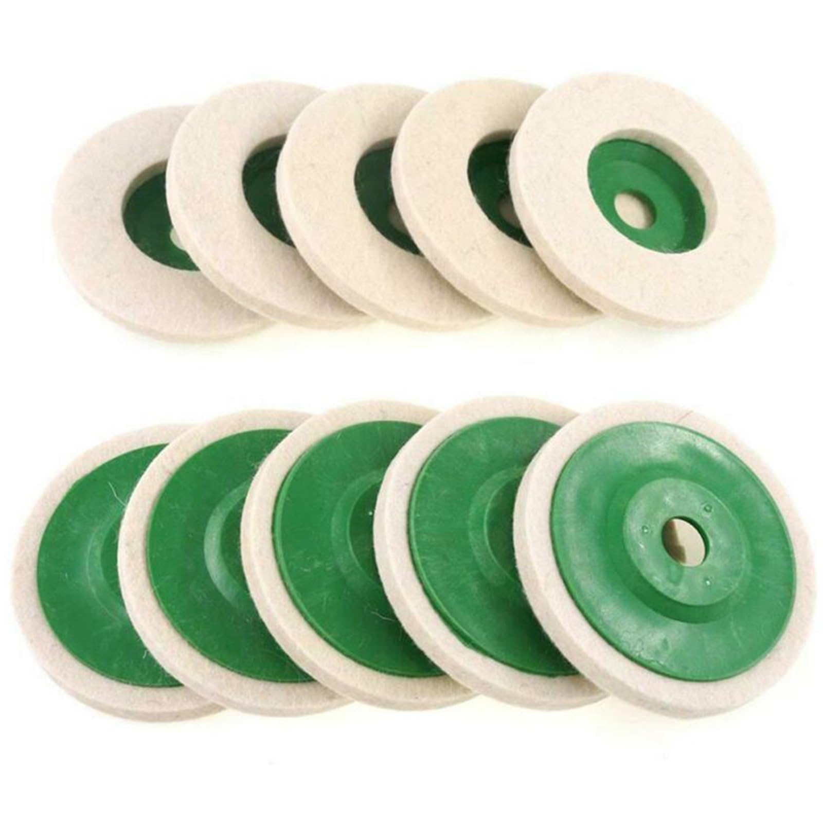 Dischi Lamellari Ruota per Lucidatura in Lana Tamponi per Lucidatura Ruota per Smerigliatrice Angolare Disco per Lucidatura in Feltro/10Pcs