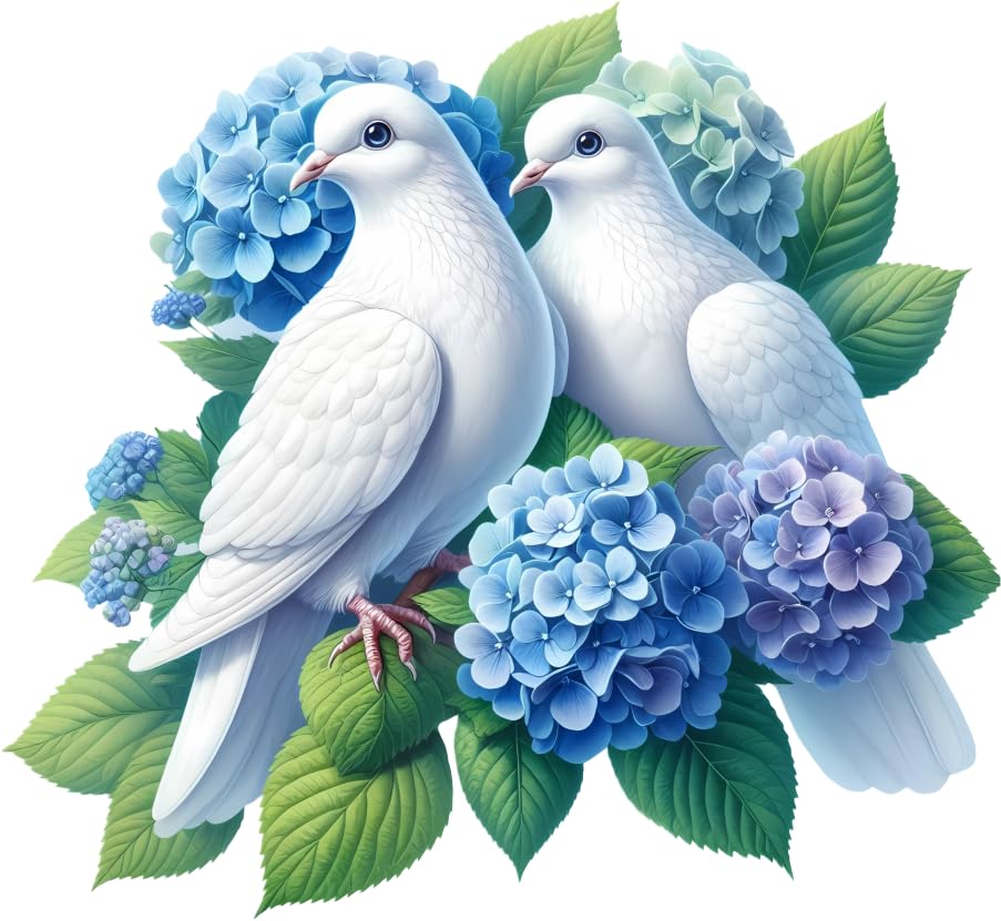 x4 Blue Dove Bird Stickers for Wall Decor Covering Marks, Mugs & Cups, Car Bumpers, Shower & Tile, Toilets, Laptop & More