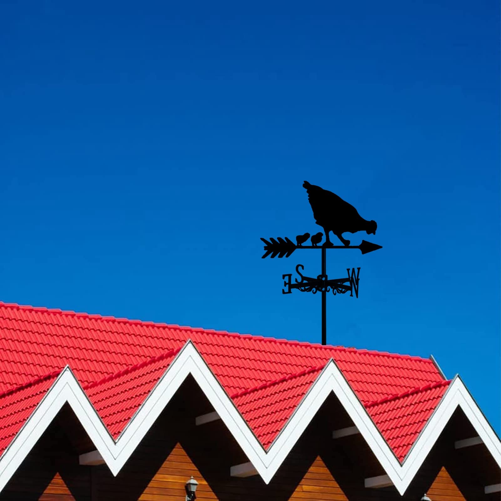 Poule et Poussins Girouette - Poule Girouette - Indicateur de Direction Vent DéCoratif pour Ferme en Plein Air
