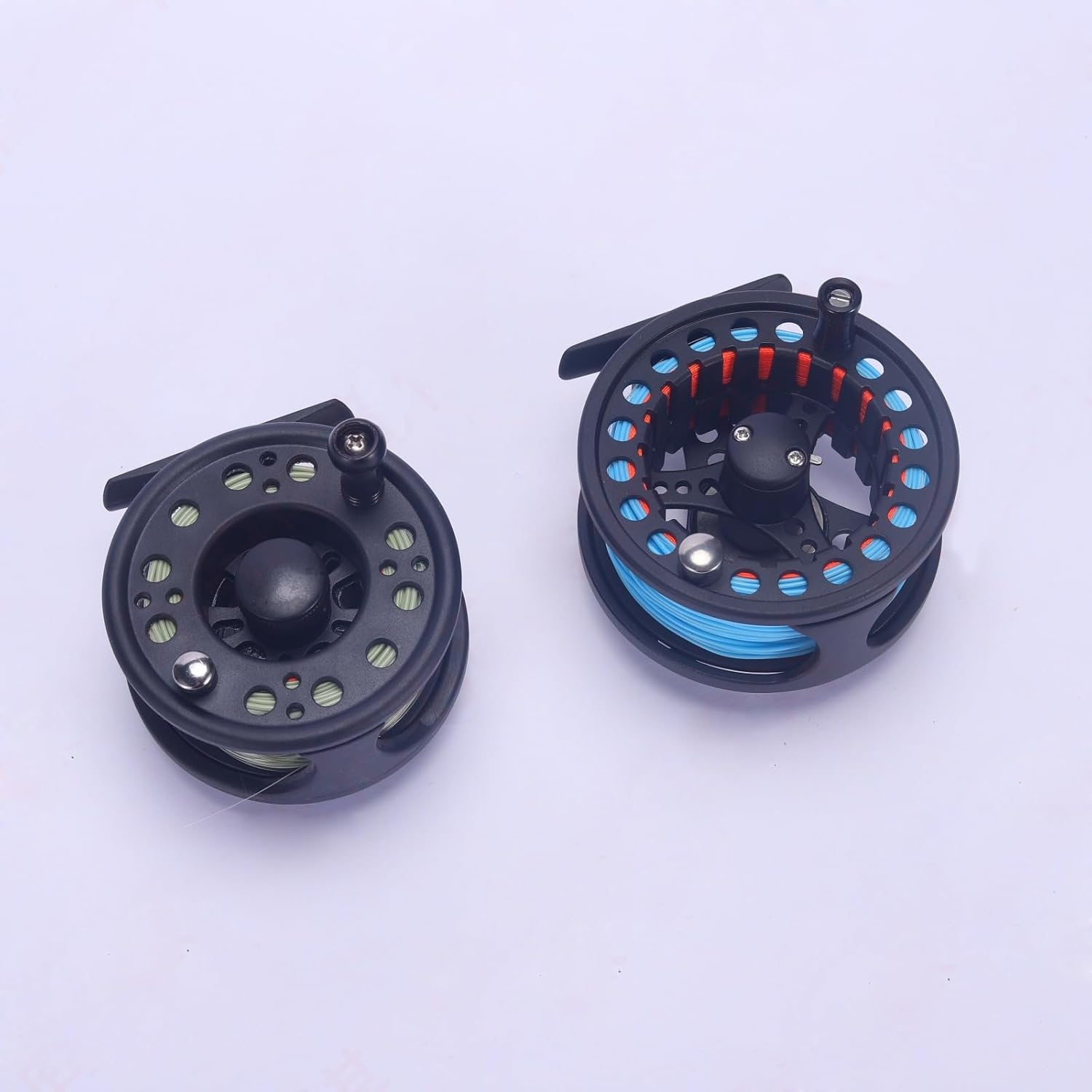 YYKBlueSky 5/6 Weight Fly Fishing Reel, Die-Cast Aluminum/Plastic Frame Optional, Smooth Drag System, Lightweight, Pre-Loaded Line(Including WF5F Fly Floating line+20LBS Backing line+4X Taper Leader)