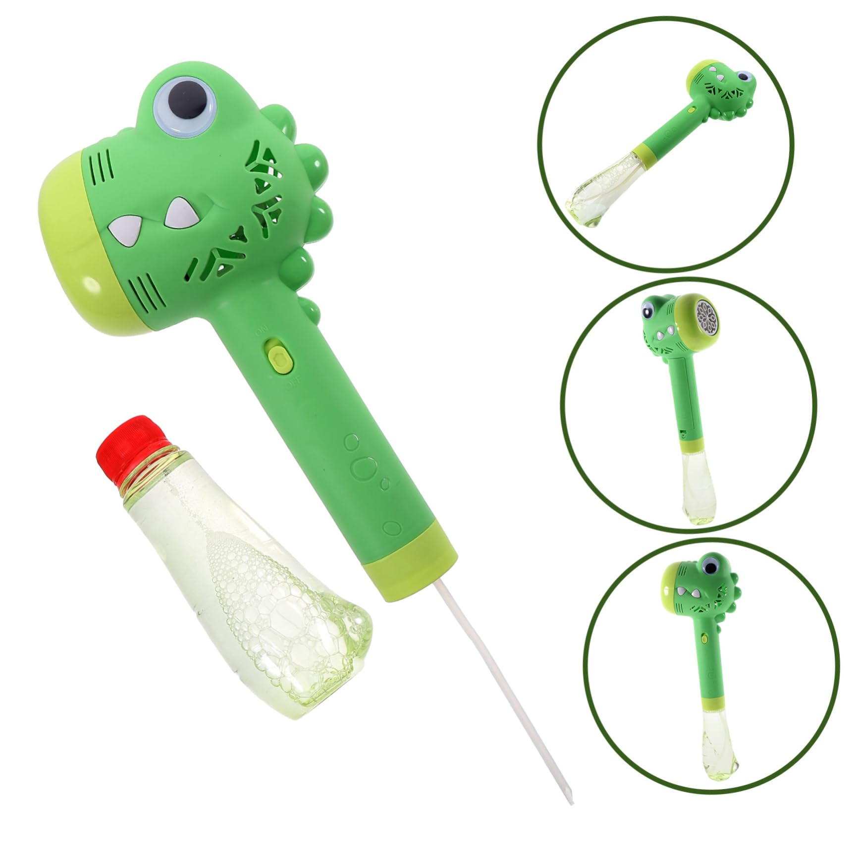 Macchina di Sapone Elettrica Portatile Design Cartone Animato, Facile da Usare, Capacità 180ml per Feste di Compleanno e Carnevali Estivi