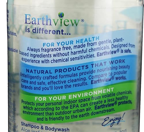 Miniatura 2 de Earthview ChampúBody wash Champú sin fragancia 8 onzas líquidas todo tipo de cabello diseñado para sensibilidades ambientales MCS EI MI
