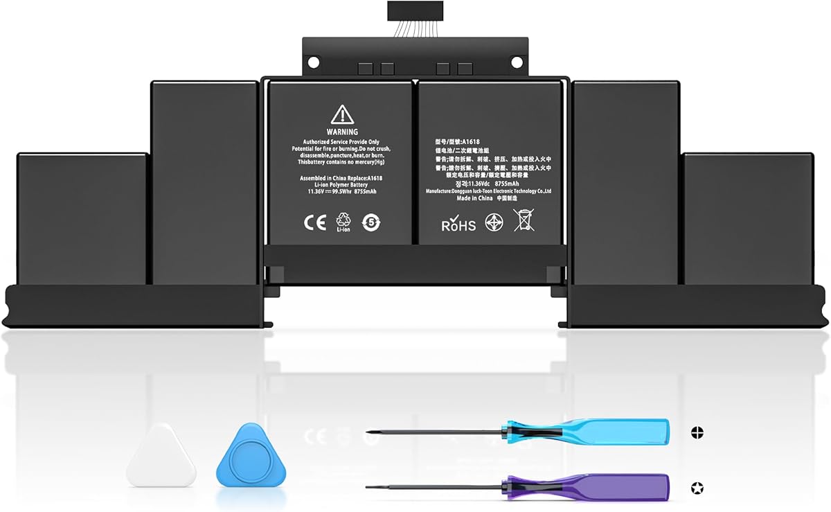 A1398 Battery Replacement A1494 A1618 Battery for MacBook Pro 15 inch (Late 2013, Mid 2014, Mid 2015 Version) [11.36V/99.5Wh]