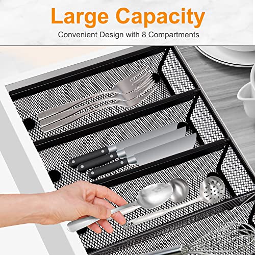 Faridabio Drawer Organizer,Silverware Organizer For Kitchen, Utensil Cutlery Tray With Interlocking Steel Mesh Metal Flatware Organizer Storage (6 Pcs) #TOP1