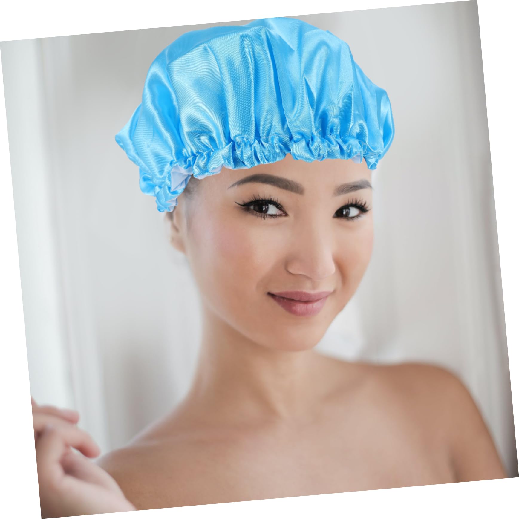 Angoily 12piezas Gorro De Ducha Para Mujeres Satinado Reutilizables Protege El Cabello Baño Sueño Para Spa y Cuidado Personal