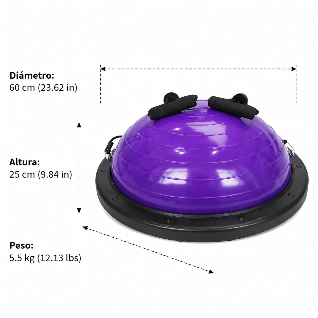 perfk Balón Equilibrio para Fitness con Soporte Peso Máximo y PVC Reforzado para Ejercicios Propiocepción y Coordinación Neuromuscular para Sesiones