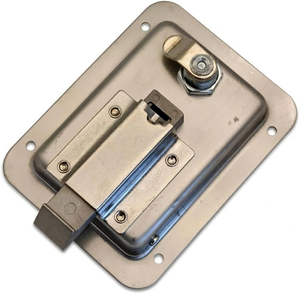 2 Pack Trailer Door Latch & Truck Tool Box Lock Replacement Kit, 304 Stainless Steel Paddle Latch Handle (5.5" x 4.3") for Camper,Caravan, ATV, UTV,Truck Bed Toolbox, with Keys