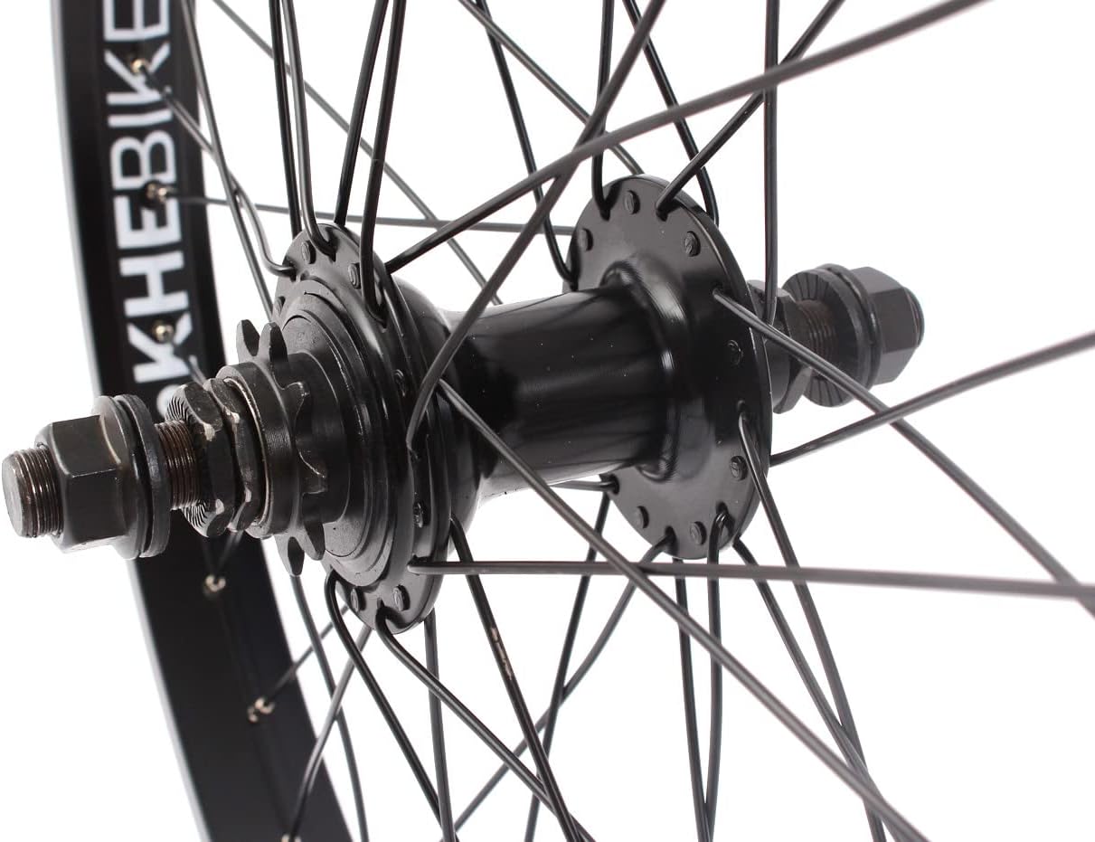 KHE BMX MVP Wheel Set Aluminium 36 Hole Black 9T Sprocket Rim Tape Made in Germany