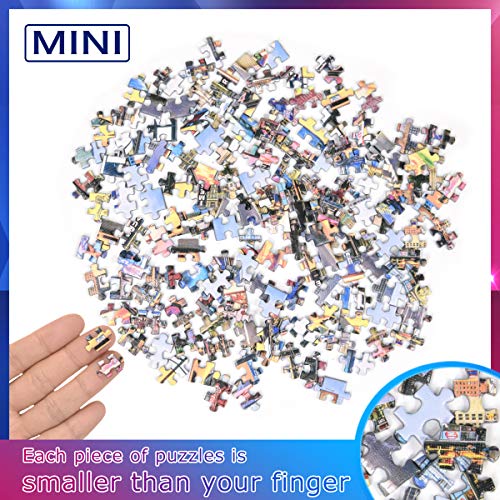 LUUFAN 3 Pack Mini Jigsaw Puzzles 150 Pieces for Adults Small Jigsaw Puzzle 6 x 4 Inches Entertainment Puzzle for Home Decor (London, Time Square, Fish and House) — view 3