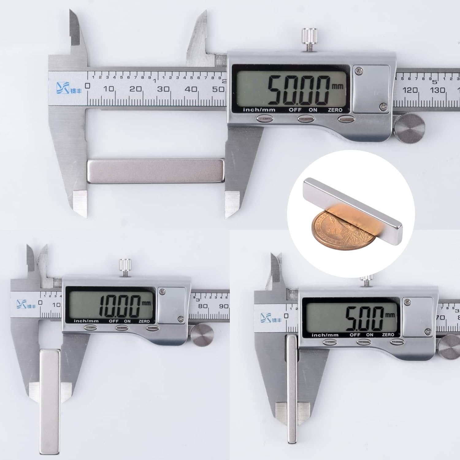 Strong Rare Earth Neodymium Magnets Bar,1.97x0.4x0.2 inch Heavy Duty Magnets with Double-Sided Adhesive for Bathroom Fridge, Scientific, Shower Door, Office etc. Park of 16.