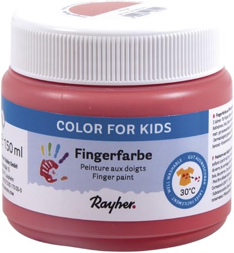 Rayher 38959210 - Pintura para dedos (bote de 150 ml), color naranja
