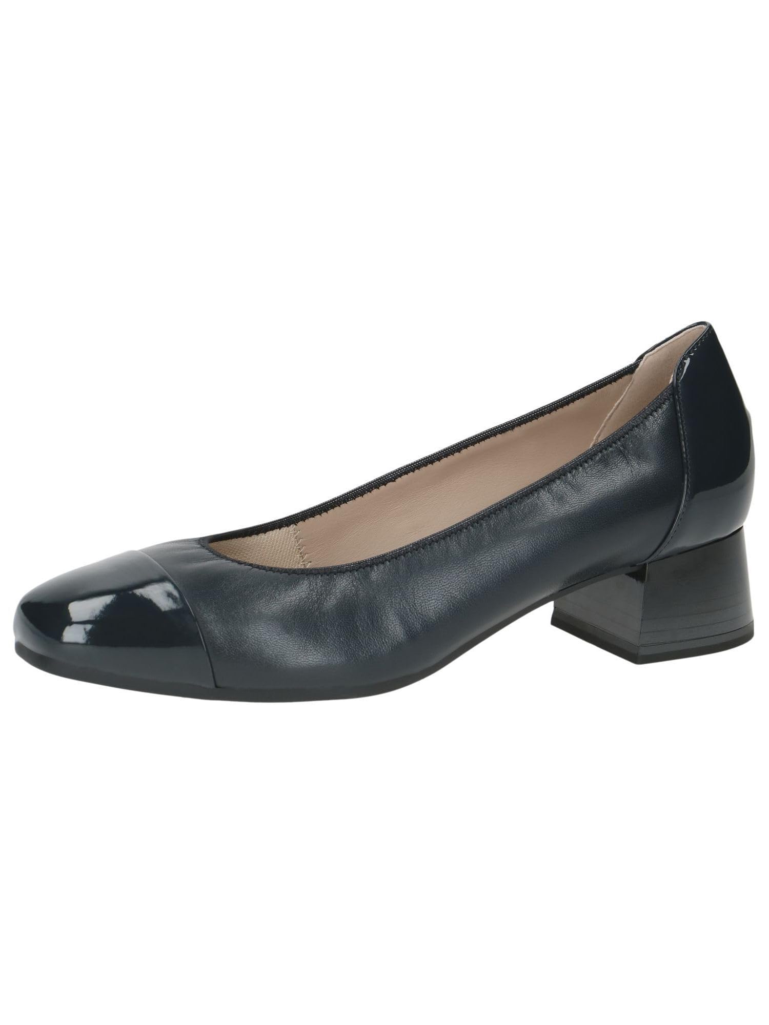 CAPRICE Comfort Women Pumps Low Heel Extra Width H, Blue (Ocean Comb), 4.5 UK