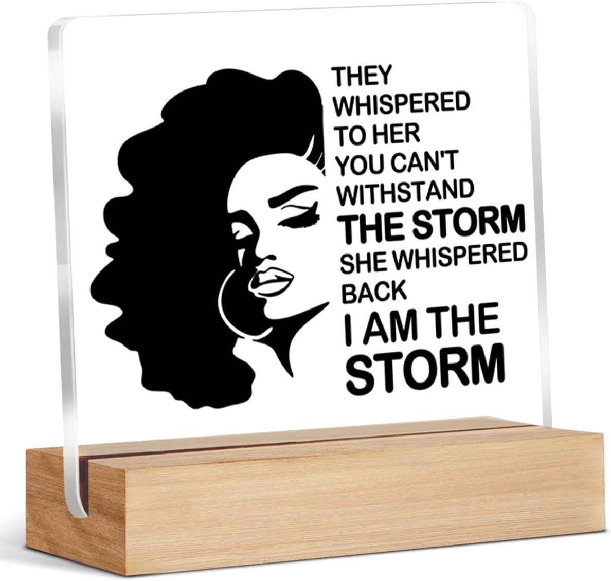 Inspirational Black Women Gifts, I Am the Storm Black Woman Acrylic Plaque